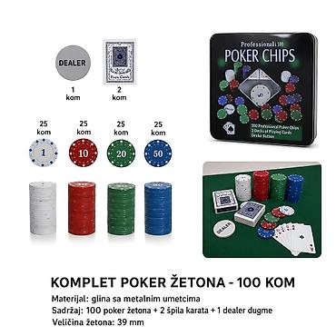 KMT Čipovi u limenoj kutiji sa štampanom kombinacijom pokera 2002117