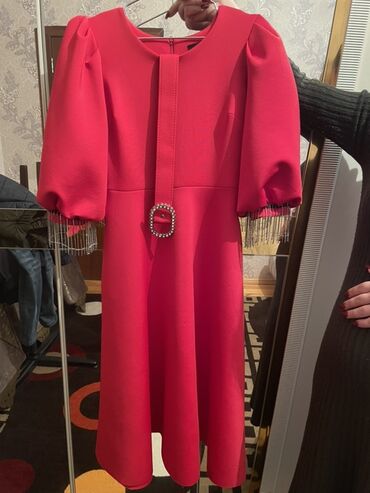 женское платье из вельвета: Ziyafət donu, Midi, L