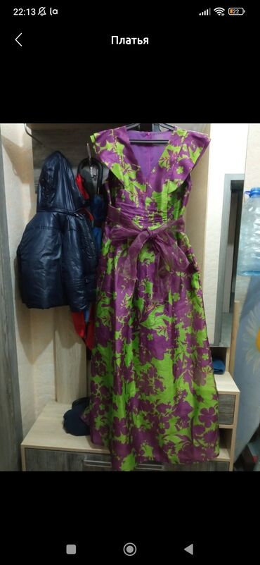 платья бохо: Вечернее платье, Длинная модель, Без рукавов, 2XL (EU 44)