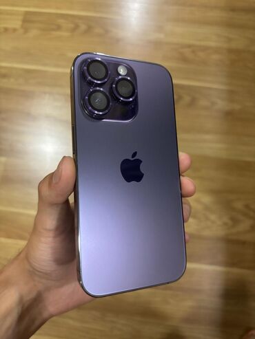 Apple iPhone: IPhone 14 Pro, 256 GB, Deep Purple, Barmaq izi, Face ID