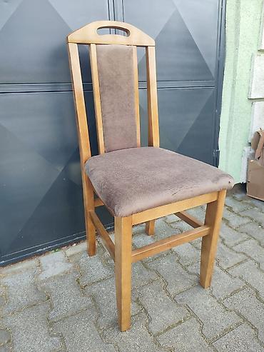 Stolice: Drvena trpezarijska stolica sa naslonom - Konstrukcija: masivno drvo — 11