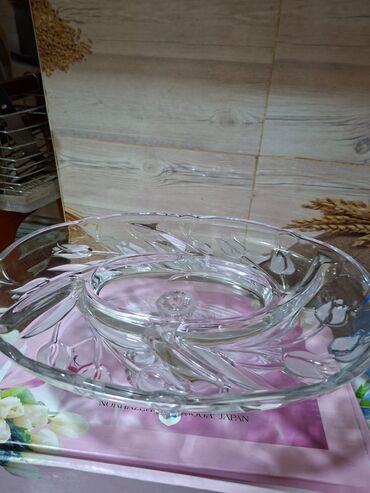 вытяжки кухонные встраиваемые: Şüşə servis boşqabı – çoxbölməli - Material: şəffaf, qalın şüşə -