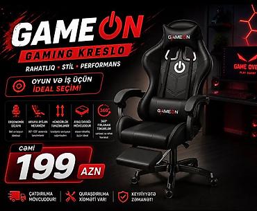 komputer aksesuar: 🔥 GameOn Gaming Kreslo – Rahat və Sərfəli! 💺 Oyun və gündəlik istifadə — 1