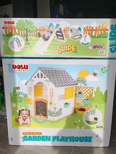 vodene igracke za decu: Dolu Garden Playhouse + Dolu Slide – set za igru za decu 24m+ - Vrtna — 1