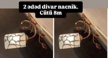 бра: Divar üçün nəzərdə tutulmuş iki ədəd gecə lampası. Zərif dizaynı və