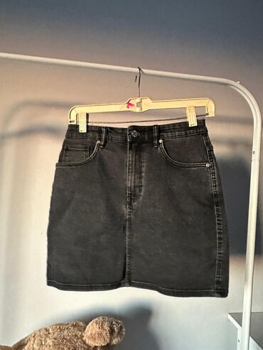 teksas suknja duga: M (EU 38), Mini, bоја - Crna