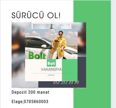 Digər xidmətlər: Salam, Sürücü vakansiyamız aktivdir, şirkətimiz BOLT rəsmi at lalafo.az Digər xidmətlər: Salam, Sürücü vakansiyamız aktivdir, şirkətimiz BOLT rəsmi