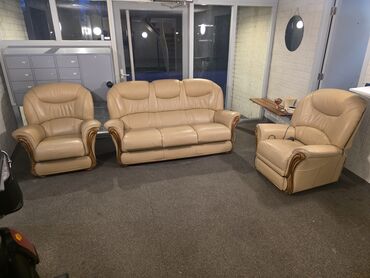 Stilske garniture: Kožna garnitura za dnevni boravak – komplet 1 - Sastav: trosed sa tri — 8