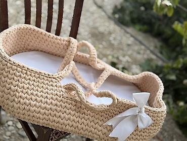 yatag taxt: Əl istehsalı körpə daşıma səbəti (Moses basket) - Material: qalın — 2