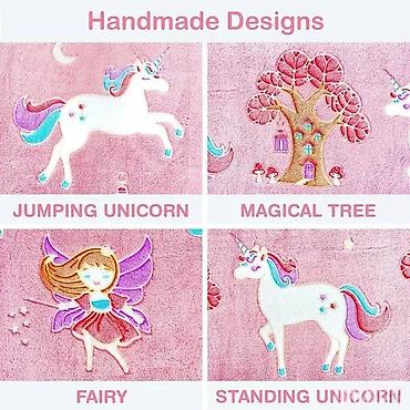 Ćebad i pokrivači: ZVONCICA UNICORN I MAGICNO DRVO SVETLECE CEBE 200X220 CM | Cene nisu — 3