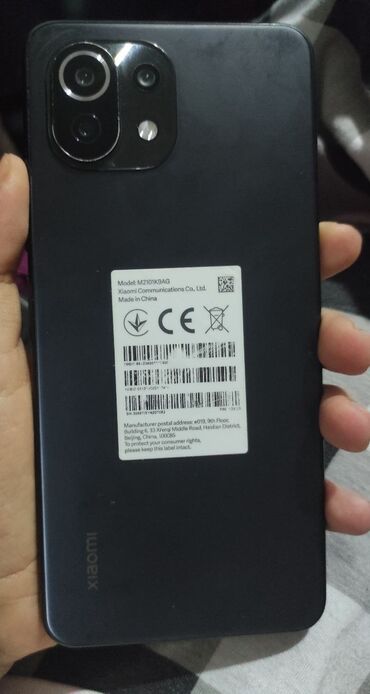 bes barmaq: Xiaomi Mi 11 Lite, 128 GB, rəng - Qara, 
 Simsiz şarj, Face ID