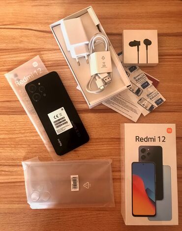 redmi 12 телефон: Xiaomi, Redmi 12, Новый, 256 ГБ, цвет - Черный, 2 SIM