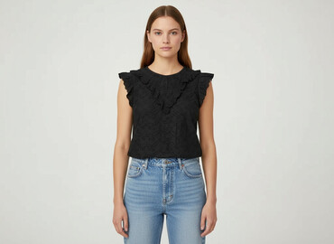 biała bluzka z krótkim rękawem reserved: Women's blouse, size S