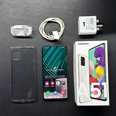 Samsung: Samsung A51, Б/у, 128 ГБ, цвет - Белый, 2 SIM