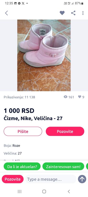 obuća iz turske: Čizme, Nike, Veličina - 27