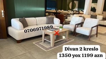 Divan və kreslo dəstləri: Yeni, Divan, 2 kreslo, Bazasız, Açılmayan