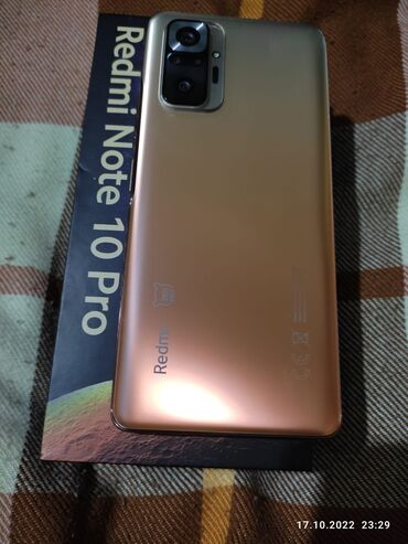 xiaomi redmi note 10 pro: Xiaomi Redmi Note 10 Pro | 128 GB | rəng - Qızılı 
 | Sensor, Barmaq izi, Simsiz şarj