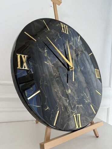 Часы для дома: Настенные часы ручной работы на заказ в стиле «черный мрамор» с — 10
