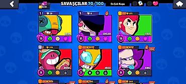 frida aksesuar sirketi: Brawl Stars hesabı – 70/100 döyüşçü, 17 min kupa Ümumi: - Hesabda 70 — 1