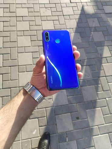 telefon flai 4490 belyi: Huawei P30 Lite, 128 ГБ, цвет - Синий, Кнопочный, Отпечаток пальца, Face ID