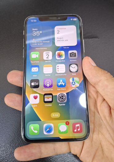 ayfon zəngləri: IPhone X, 64 GB, Gümüşü, Face ID