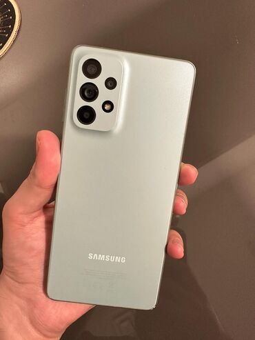 sim nomre: Samsung Galaxy A73 5G, 256 GB, rəng - Göy, Barmaq izi, İki sim kartlı, Face ID