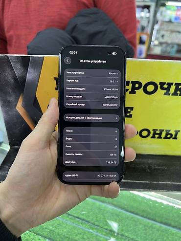 Apple iPhone: IPhone 14 Pro, Б/у, 256 ГБ, Черный, Чехол, 78 % — 4