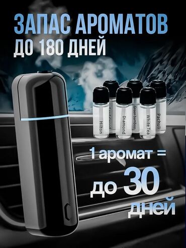 химия для автомоек: Компактный ароматизатор воздуха в корпусе черного цвета. Устройство