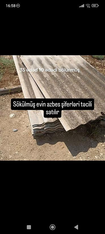 radiator ev üçün: Məhsul: sökülmüş evdən çıxma azbes şifer vərəqləri 35 ədəd 10 ədədi — 1