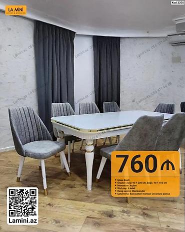 stul plastik: Masa dəsti – La Mini (Kod: 3205) - Dəst tərkibi: açılan masa + 6 ədəd — 1