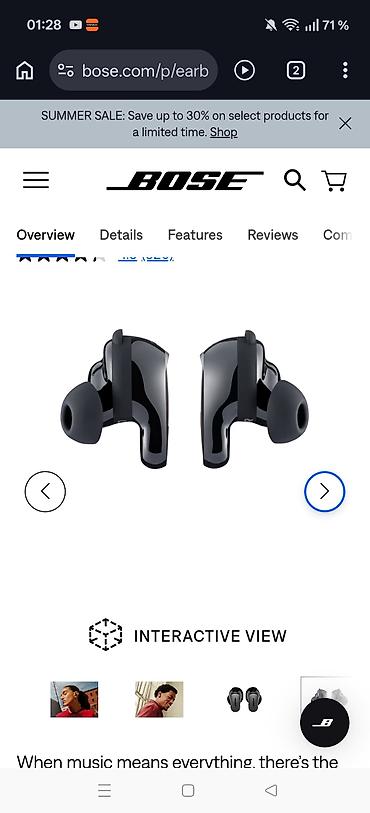 Qulaqcıqlar: İşlənmiş Simsiz (Bluetooth) Qulaqcıqlar, Bose, rəng - Qara — 4