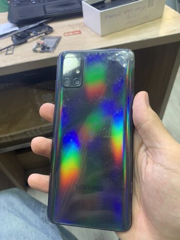 iphone 12 mini ekran: Samsung Galaxy A51, rəng - Qara, Barmaq izi