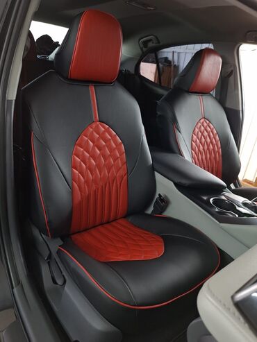 Чехлы и накидки на сиденья: Чехлы Экокожа, цвет - Черный, Toyota, Новый — 10