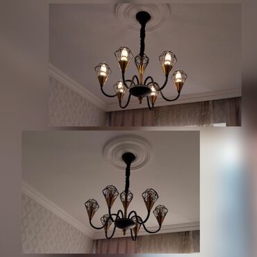 Pərdə və jalüzlər: Çılçıraq, 6 lampa