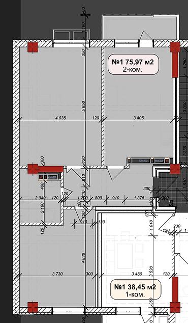 beta stores 2: 2 комнаты, 76 м², Нижний Джал (Джал-23) Элитка, 6 этаж, ПСО (под самоотделку) — 2