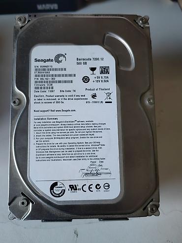 disk: Model: Seagate Barracuda 7200.12 (Model: ST3500418AS) ​Tutumu: 500 GB — 2