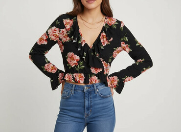koszula z żabotem reserved: Asos, Women's blouse, size S (EU 36)