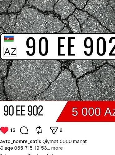 2107 kredit: Avtonömrə: 90 EE 902 - Ölkə/region: AZ (Azərbaycan) - Nömrə formatı — 1