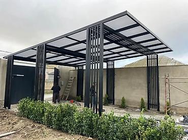 Modern üslubda metal konstruksiyalı avtomobil dayanacağı və həyət lalafo.az -da Modern üslubda metal konstruksiyalı avtomobil dayanacağı və həyət