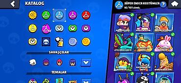 lada oluxana: Brawl Stars oyun hesabı - Kupa yolu: 55 970 - Rütbə: II (ekranda — 2