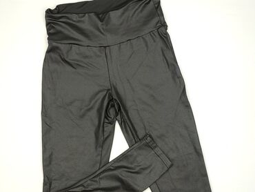 legginsy woskowane z wysokim stanem: Legginsy Eleganckie damskie, rozmiar L