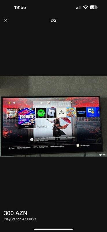 PS5 (Sony PlayStation 5): Sony PlayStation 4 500GB konsolu təklif olunur. Bu model, geniş oyun