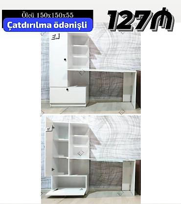 bar stolu: *Yazı Masası Dolablı 127Azn💥* ✔️ Rəng : Ağ/Krem ✔️ Çatdırılma — 1