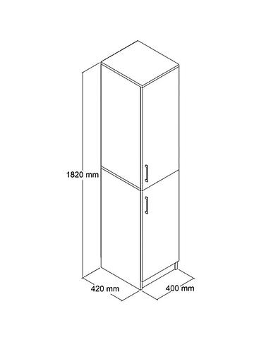 balkon skaf: Ağ rəngli hündür saxlama şkafı - Dizayn: Minimalist, düz xəttli — 3