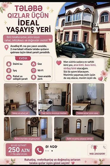 Tələbə qızlar üçün ideal yaşayış yeri Məkan: Azadlıq metrosuna yaxın