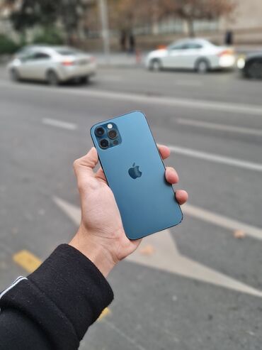 Apple iPhone: IPhone 12 Pro, 256 GB, Pacific Blue, Zəmanət, Simsiz şarj, Face ID