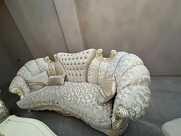 klassik mebel: Klassik barokko üslubunda 3 parçalı dəst – 1 divan + 2 kreslo - Rəng — 4
