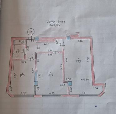 квартира синимай: 2 комнаты, 80 м², АЮ Гранд Элитка, 5 этаж, Старый ремонт — 4