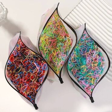 Saç aksesuarları: Məhsul: Saç rezinləri dəsti - Məqsəd: hörük, balaca toppuz, uşaq saç — 5