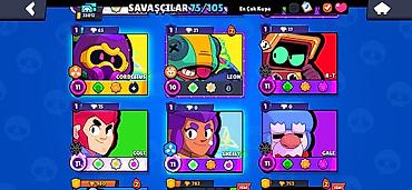 et doyen: Brawl Stars hesabı – 33,012 qəhrəman gücü (üst paneldə görünür) — 2